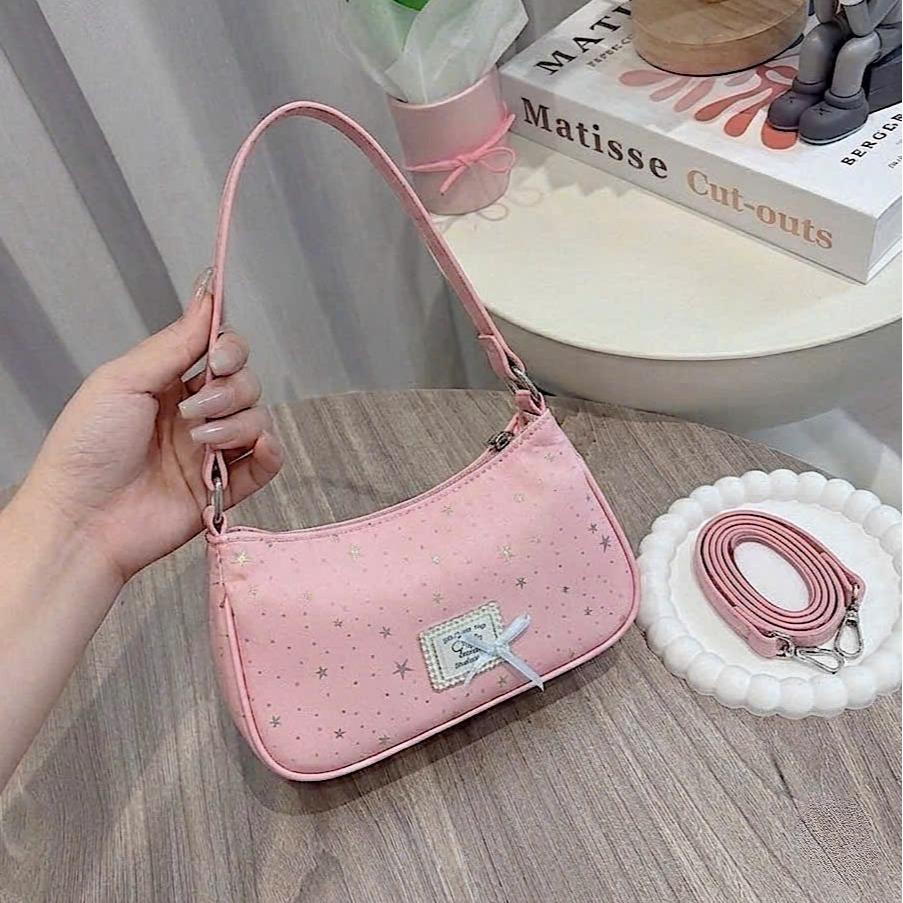 Túi Xách Nữ Thắt Nơ Cunbag - Túi Da Đeo Chéo Phom Thuyền Nhỏ In Sao Nhỏ Xinh Cute CUN528