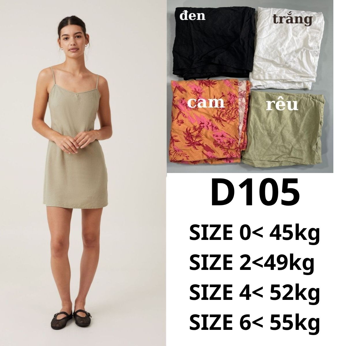 D105-Đầm LINEN 2 dây
