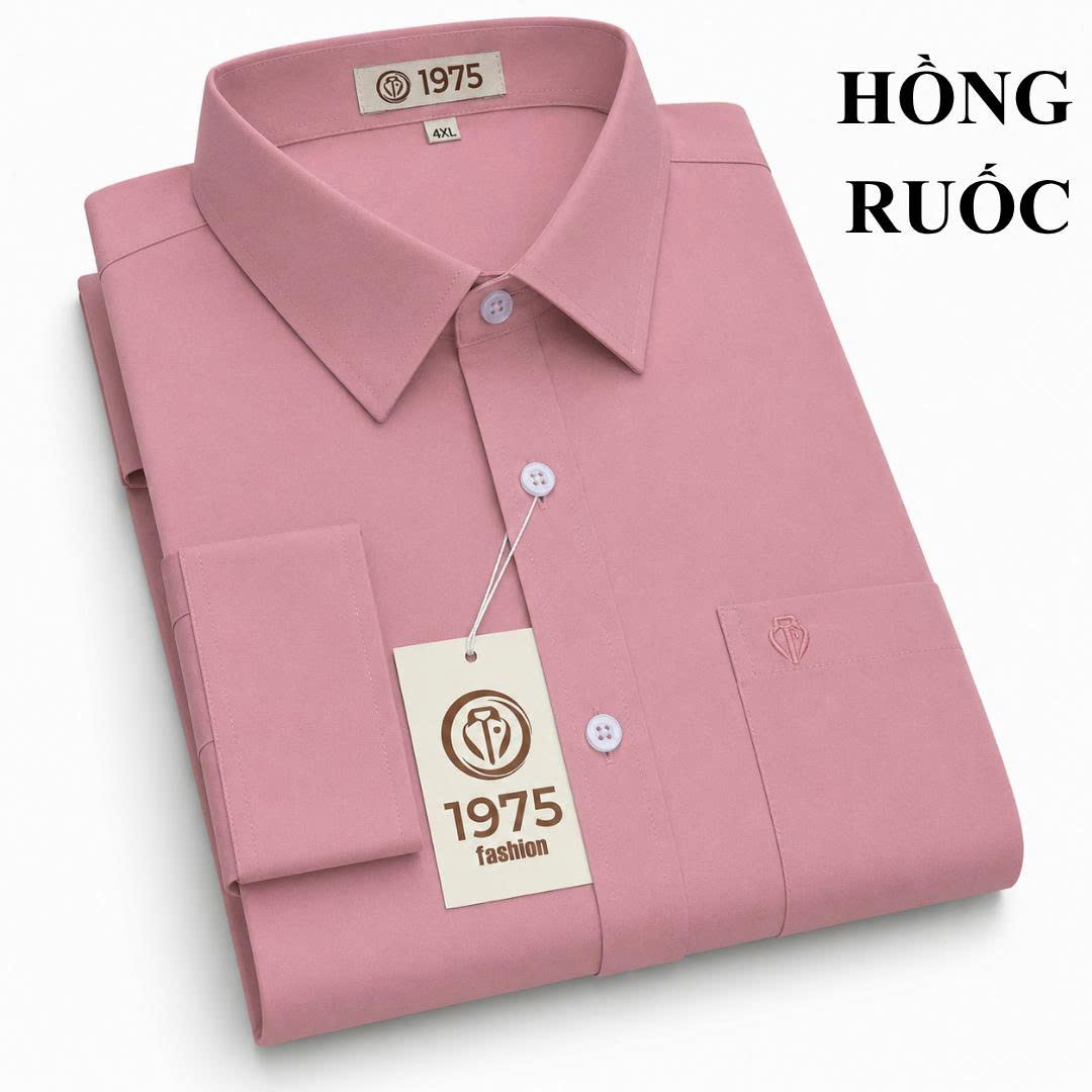 ÁO SƠ MI HỒNG RUỐC DÀI TRƠN