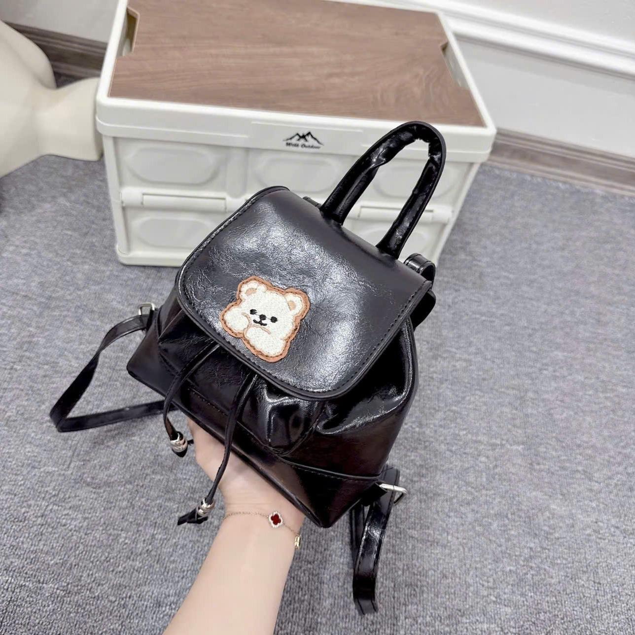 Balo Mini Nữ Da  Khóa Gấu Dễ Thương Balo Đi Học, Đi Chơi Phong Cách Hàn Quốc Trẻ Trung Hot Trend BL005_thumbnail_2