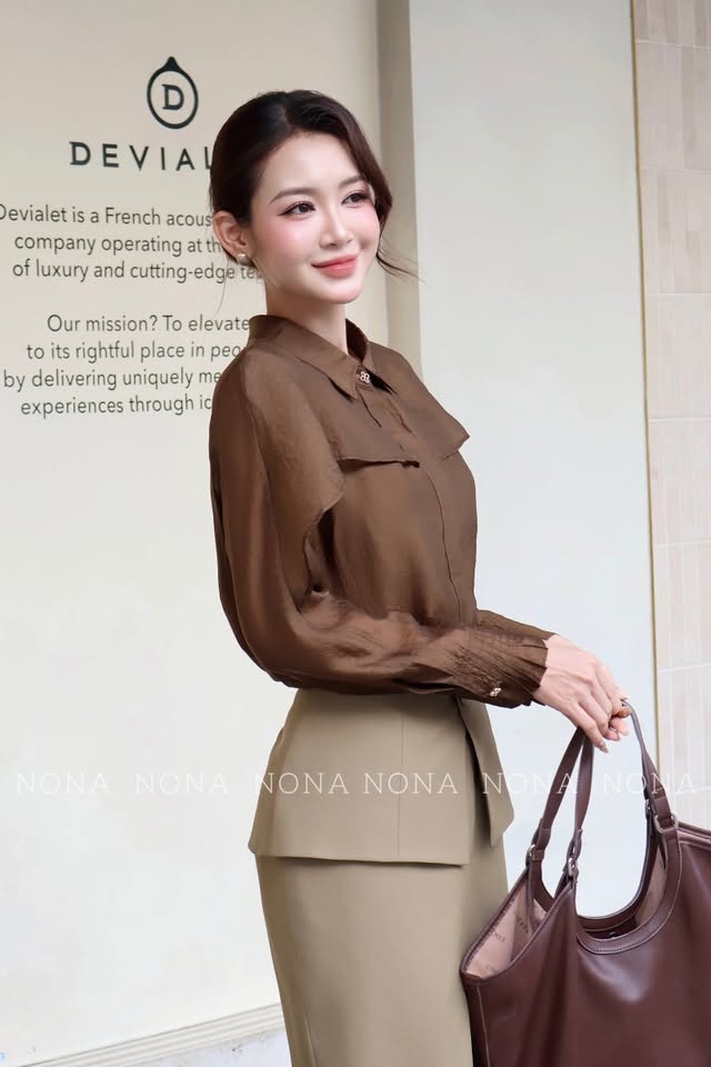 Áo Sơ Mi Nữ Tay Dài-Phối Bèo-Xếp Ly Cổ Tay-A696_thumbnail_1