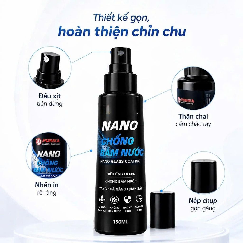 Chai Chống Bám Nước Kính Ô Tô – Phủ Nano Hạn Chế Đọng Nước 150ml_thumbnail_4