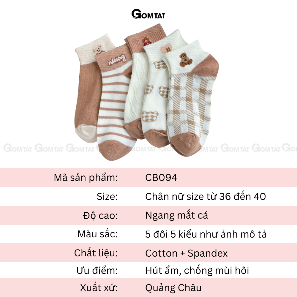Set 5 đôi tất vớ nữ cổ ngắn UYE-CBCN_thumbnail_99
