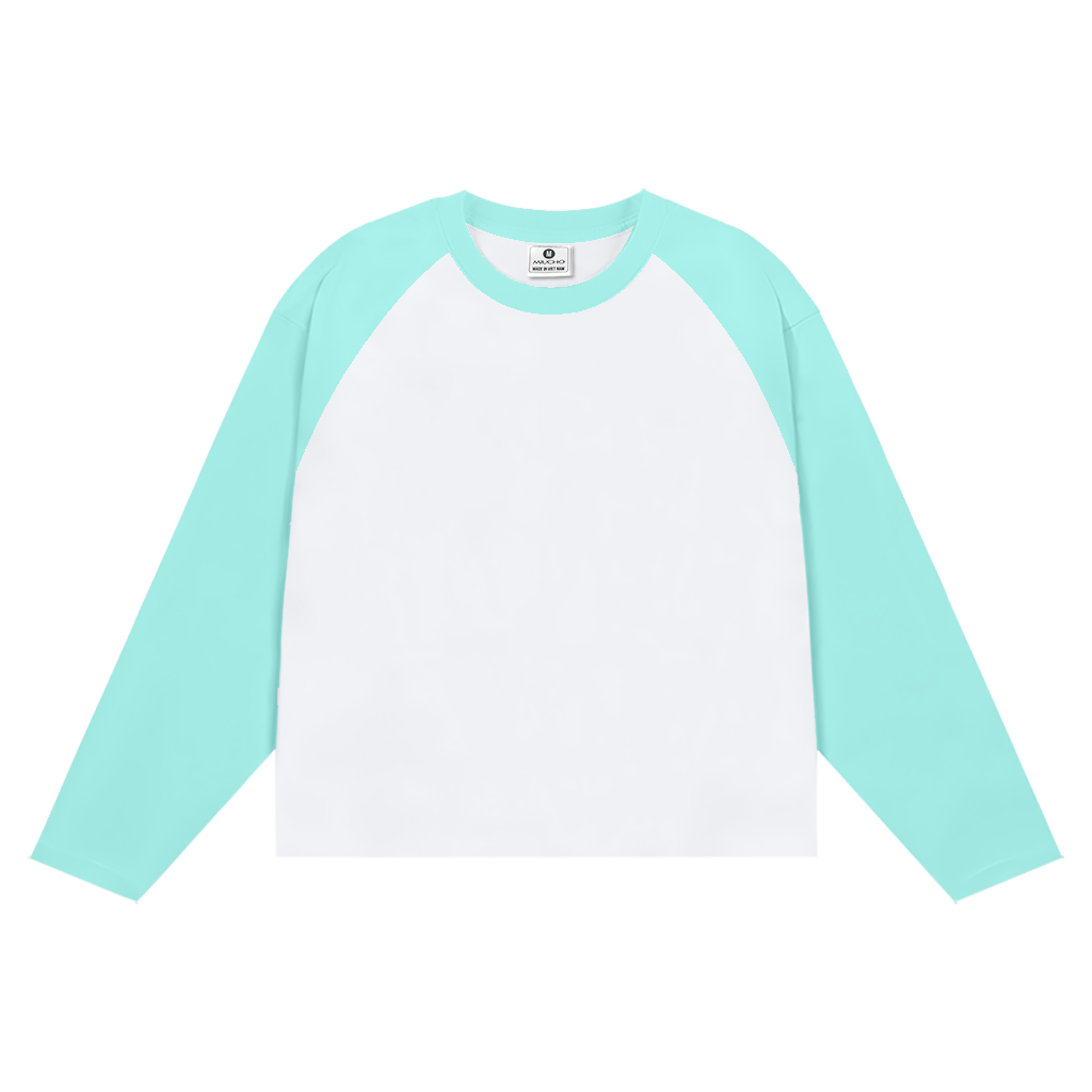 Áo thun nữ tay dài raglan phối màu form boxy trơn Miucho AT00076_thumbnail_7