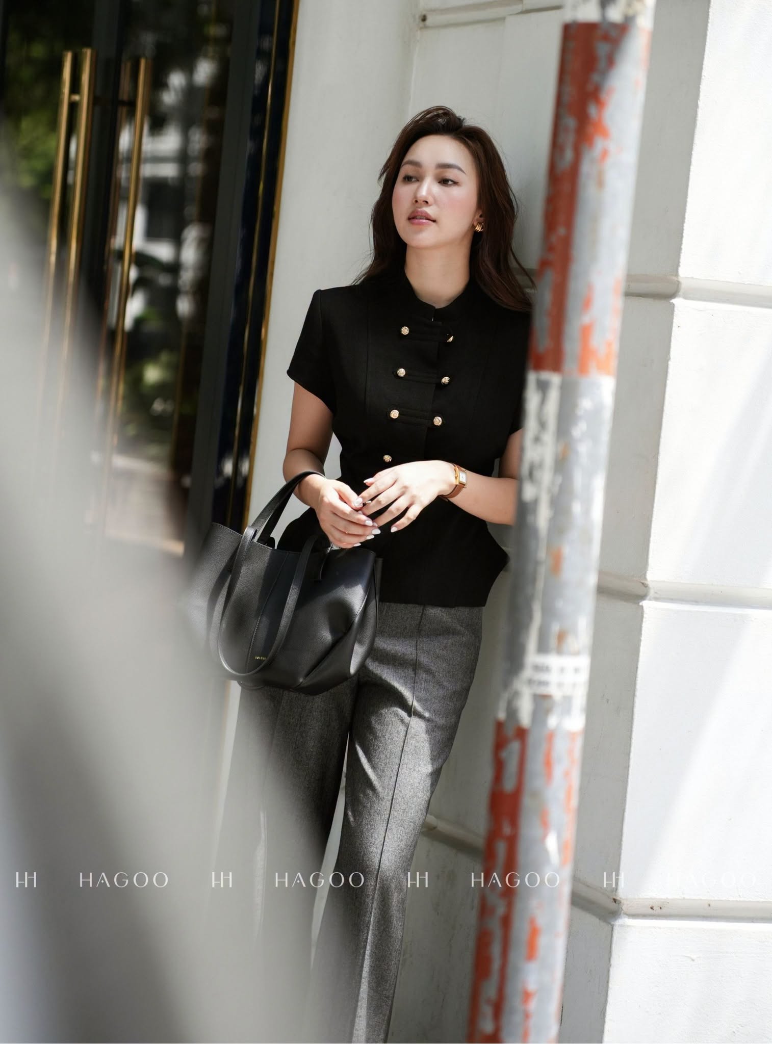 Áo ký giả cổ tàu khuy trang trí HAGOO_thumbnail_2