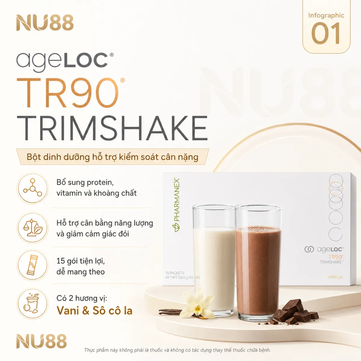 Trimshake hương Sô cô la (15 gói)_thumbnail_2