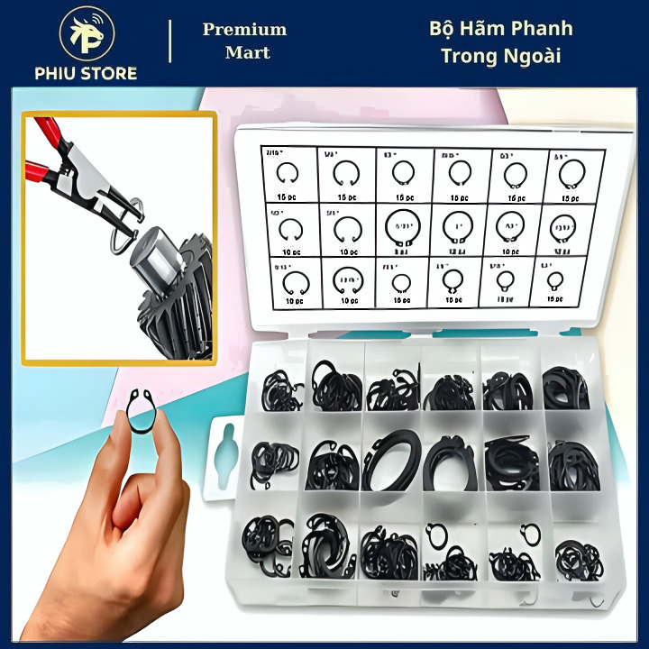 Combo Sửa Chữa Nhanh Ô Tô Xe Máy 4 Món - 225 Phe Hãm, 500 Chốt Nhựa, 1200 Gioăng O-Ring, Keo Hàn X3000_thumbnail_1