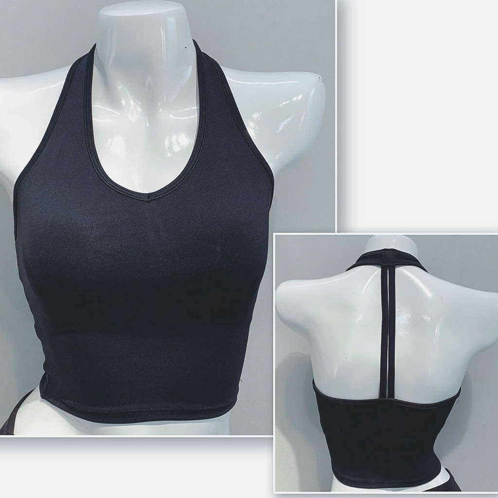 Yumii Sportswear Áo Croptop Thể Thao Tập Gym Yoga Nữ Không Tay Dáng Yếm Ôm Body Vải Thun Lạnh Co Giãn Thấm Hút