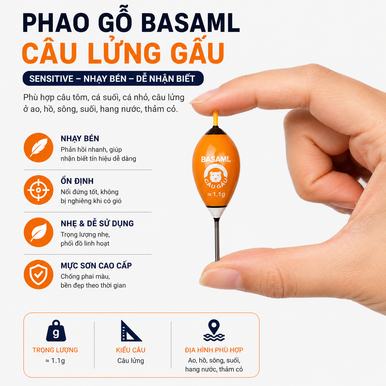 Phao Gỗ Basaml  Câu Lửng Gấu_thumbnail_1
