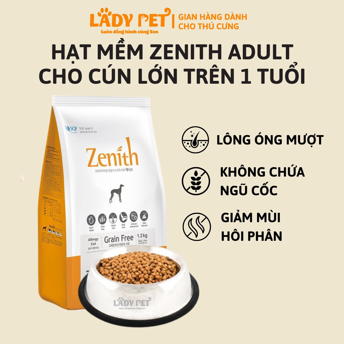 Hạt mềm zenith cho chó trưởng thành