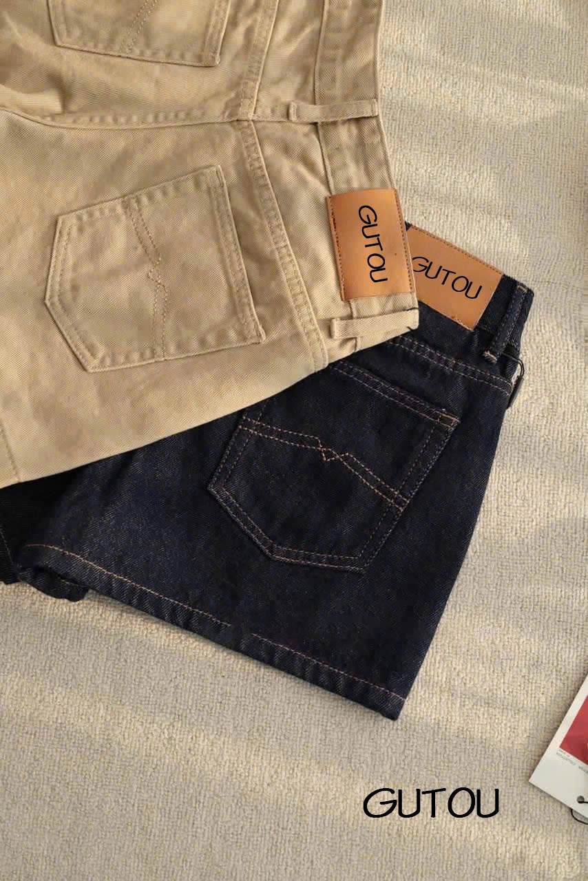 [ GUTOU ] Quần Short Jean Basic Túi Kiểu Casual Style_thumbnail_2