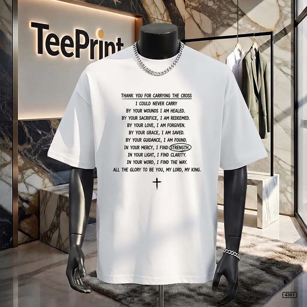 Áo thun nam form rộng Redeemed Cross Teeprint 4361