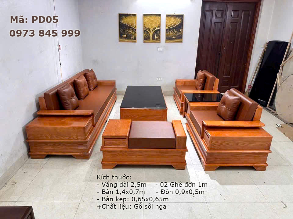 Bô sofa chân pháo kiểu đối