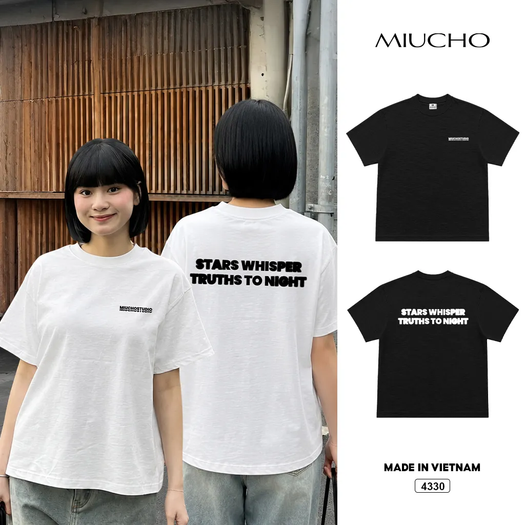 Áo thun unisex form boxy mix Miucho 4330