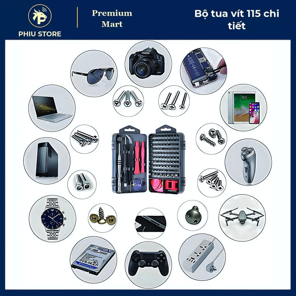 Bộ Tua Vít Mini - Bộ Tua Vít 115 Chi Tiết, Hộp Tua Vít Sửa Điện Thoại - PHIU STORE_thumbnail_1