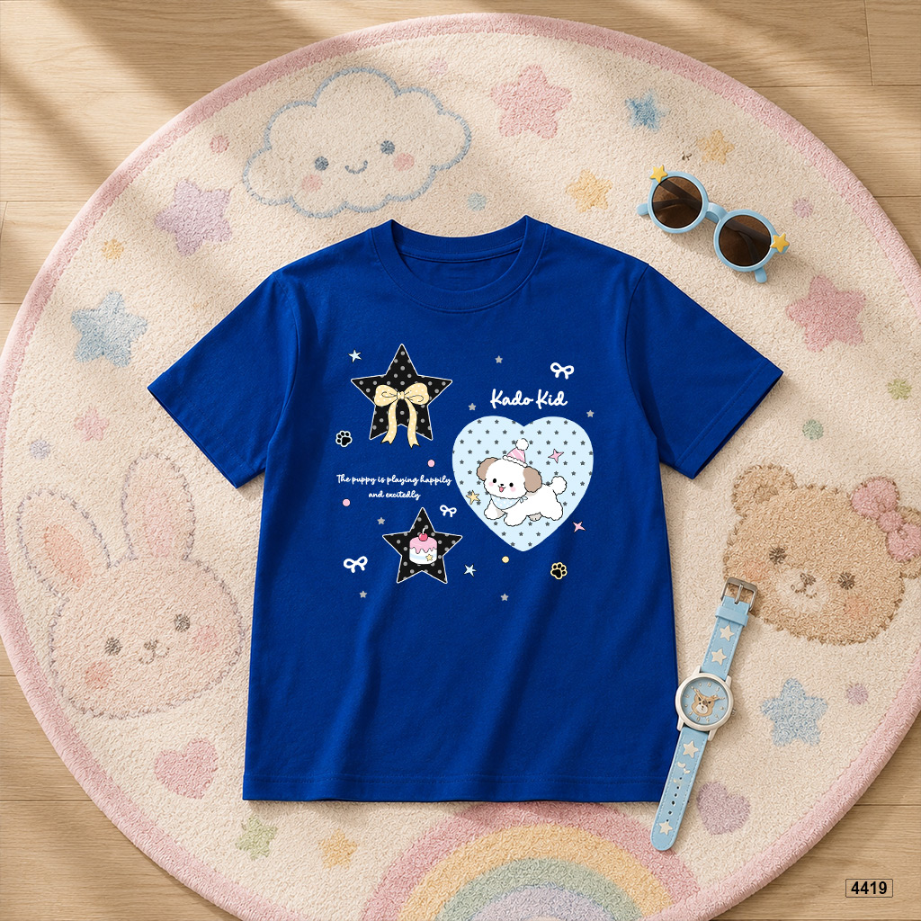 Áo thun bé trai bé gái form rộng happy puppy Hàn Quốc Kado 4419_thumbnail_5