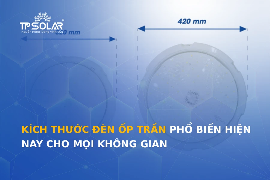 Kích thước đèn ốp trần phổ biến hiện nay cho mọi không gian