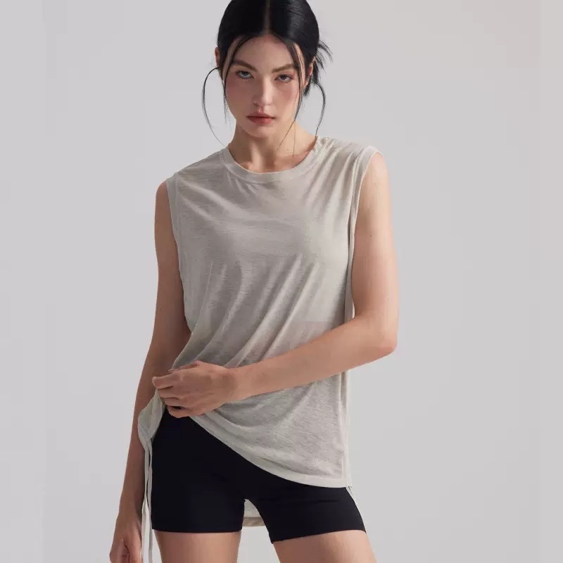 Áo Tanktop Thể Thao Nữ Ba Lỗ Rút Dây Form Rộng Vải Lưới Mè Thoáng Khí Thấm Hút Nhanh Khô_thumbnail_11