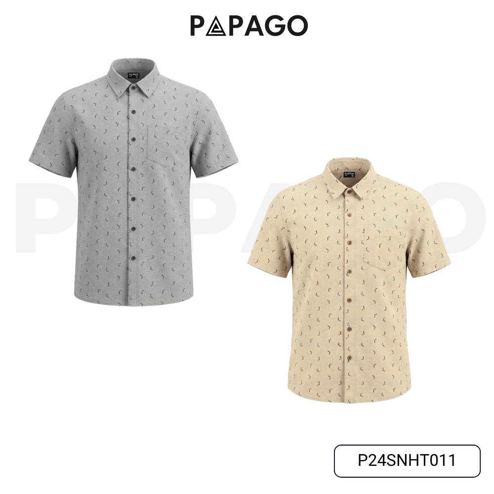 Combo 2 Áo Sơ Mi Nam Trung Niên PAPAGO Vải Xô Đũi Họa Tiết, Thấm Hút Mồ Hôi, Thoáng Khí - CB2SNHT011_thumbnail_7