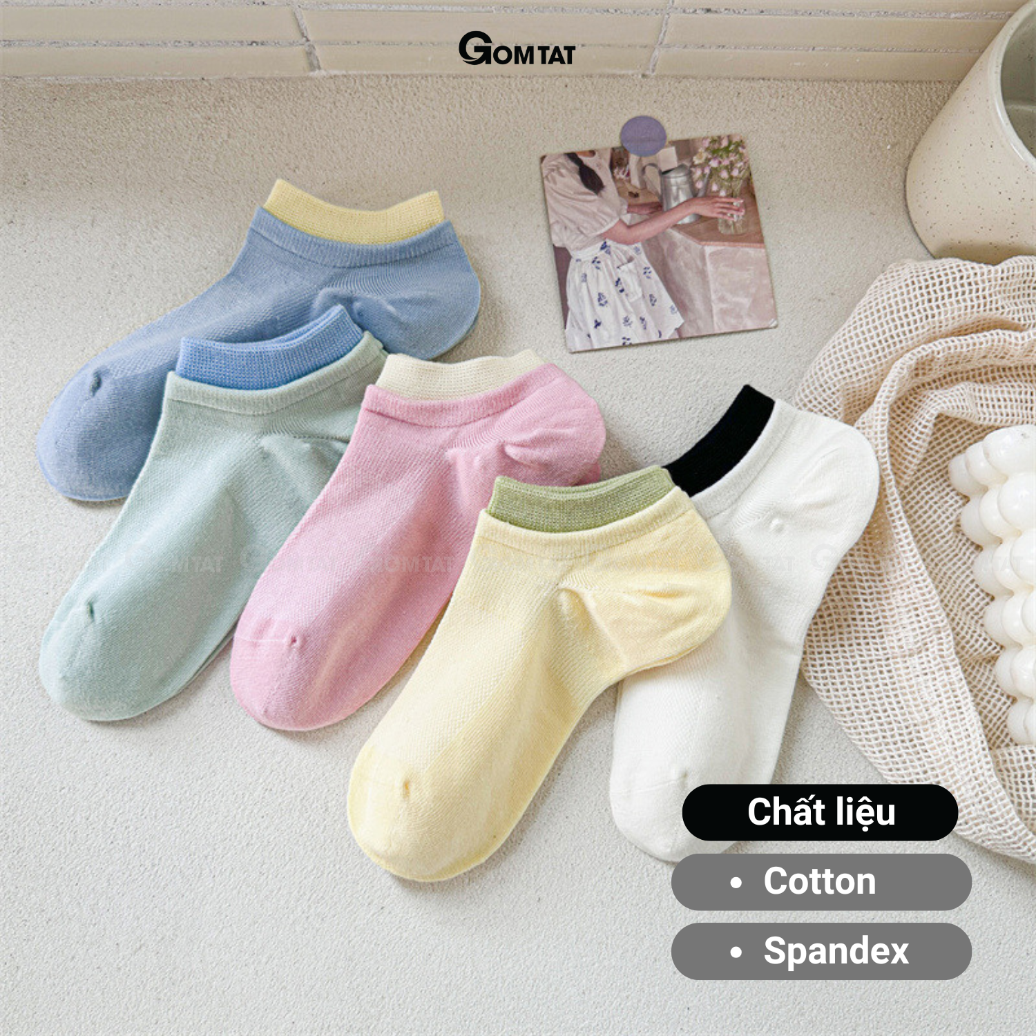 Combo tất cổ ngắn nữ GOMTAT cotton mềm mại XIN-A100_thumbnail_3