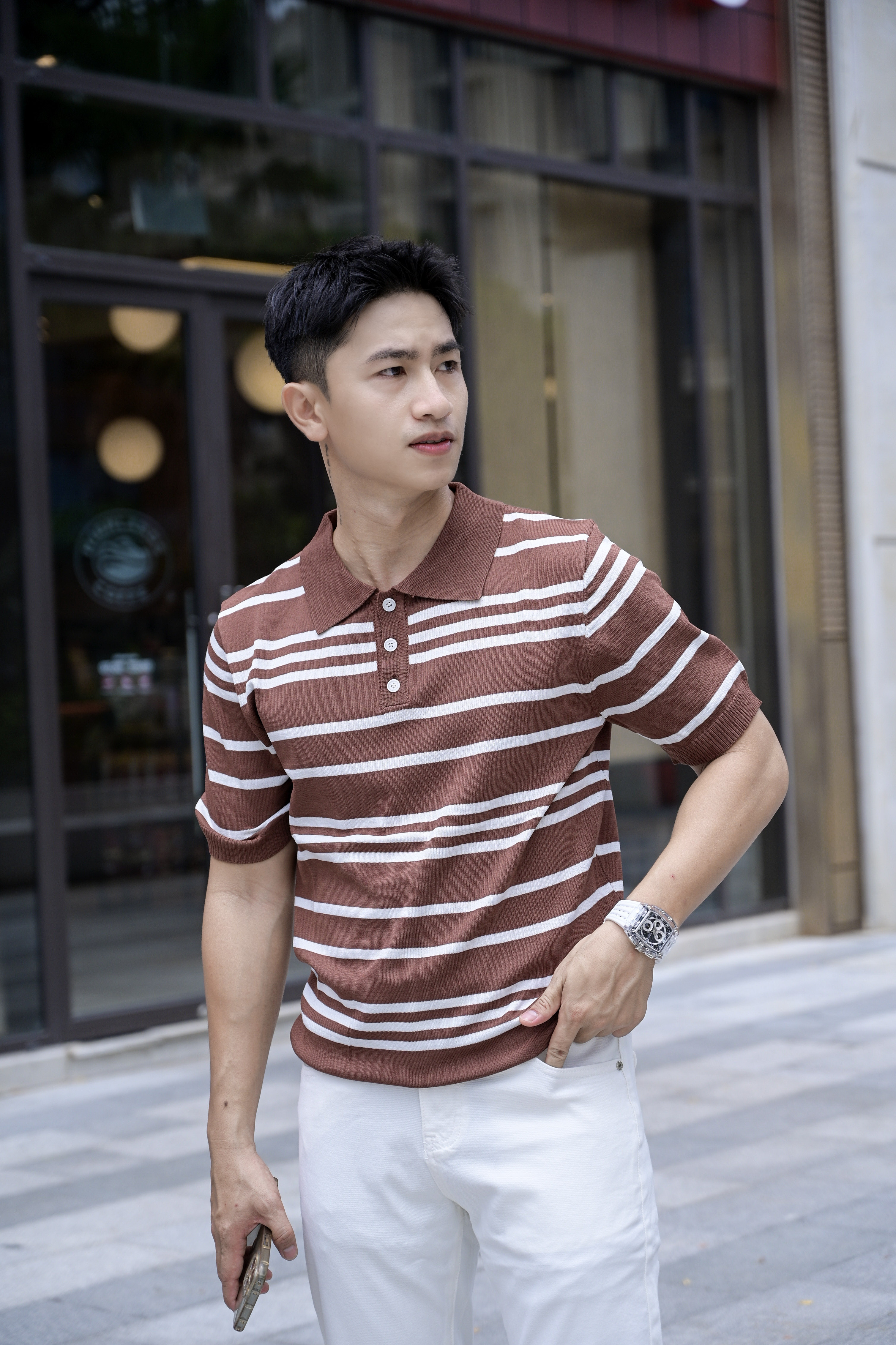 PA9 - Áo Polo Nam Kẻ Sọc Mùa Hè, Chất Liệu Mỏng Thoáng Khí, Form Ôm Sát, Phong Cách Công Sở Casual_thumbnail_11