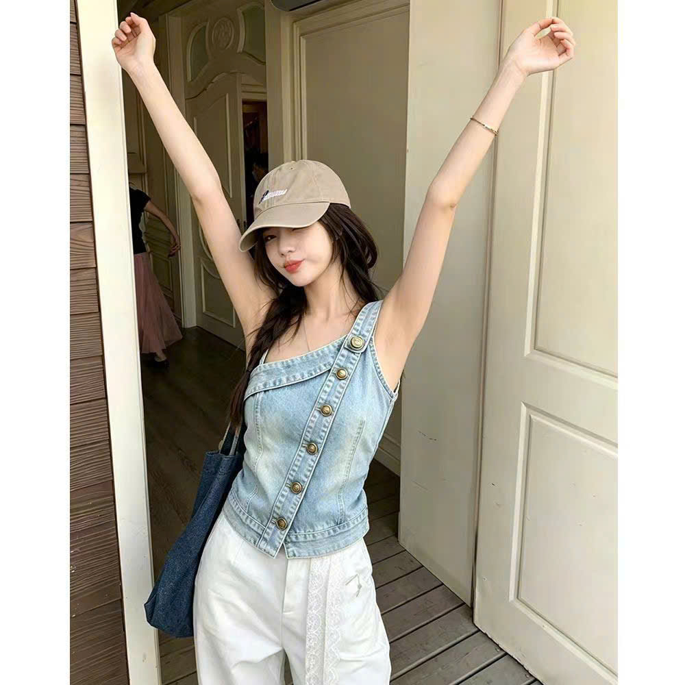 MS XM2502427: Áo Hai Dây Denim Lệch Vai_thumbnail_4