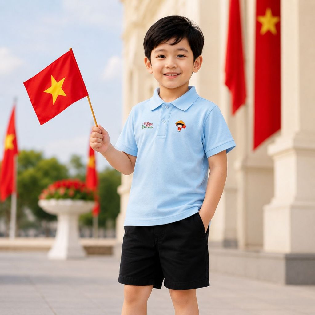 Áo polo cho bé trai và bé gái hình Măng non yêu nước - Loza Mã: PL006_thumbnail_12