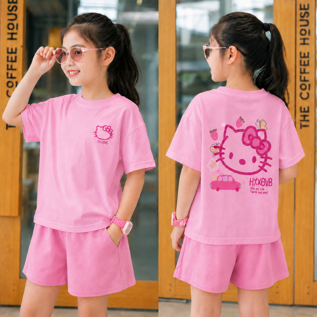 Set bộ thun bé gái in hình Hello Kitty và Kuromi - Kids SB001_thumbnail_3