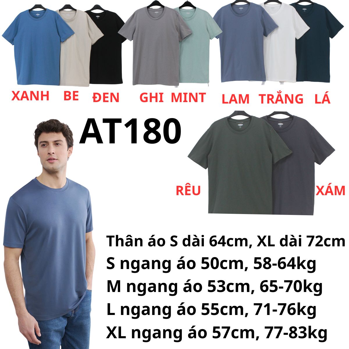 AT180- Áo thun Nam