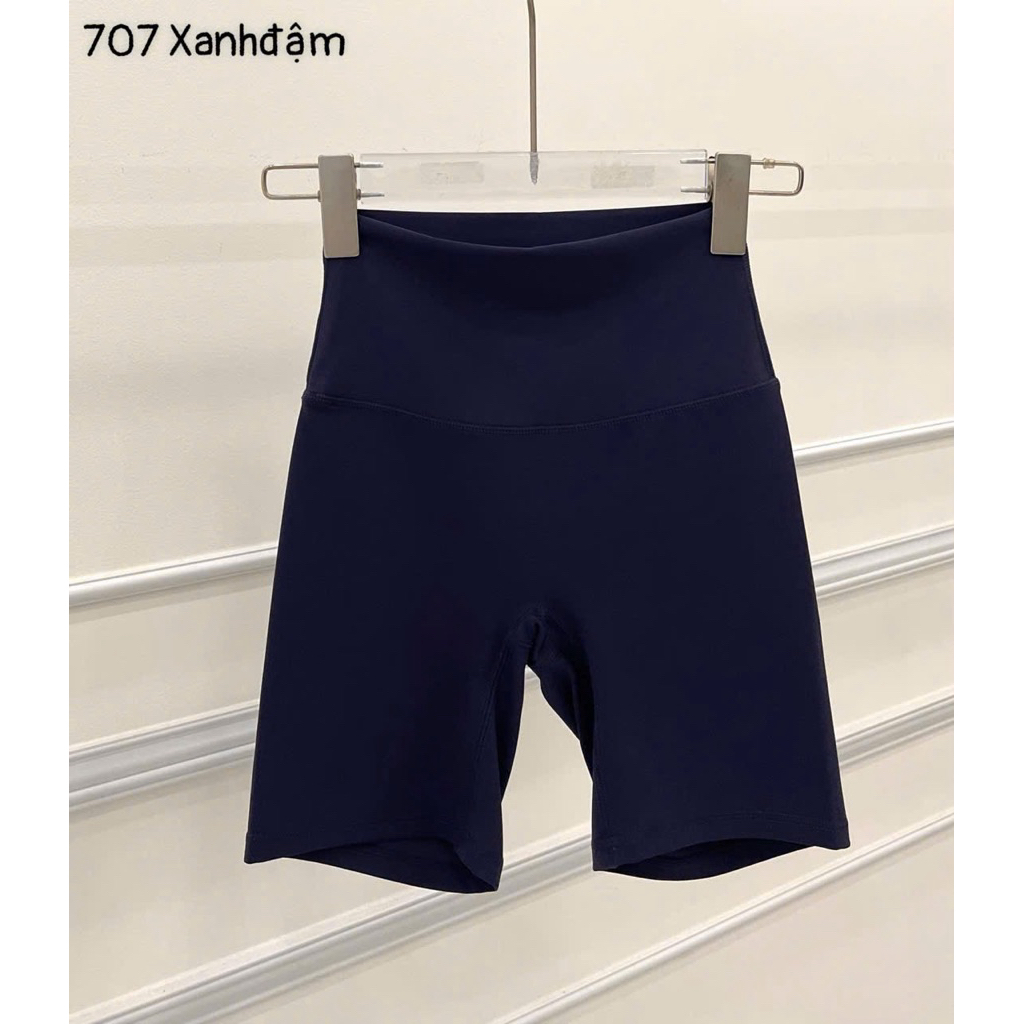 Quần Đùi Thể Thao Tập Gym Chạy Bộ Nữ Yumiisportswear Lulu 707 Lưng Cao Không Tụt Dáng Ôm Body Vải Co Dãn Thấm Hút Mồ Hôi