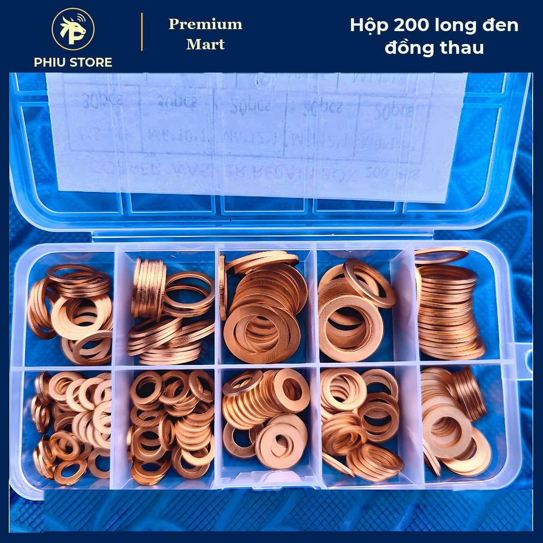 Long Đen Đồng Thau - Hộp 200 Long Đền Đồng M5-M14, Vòng Đệm Đồng Nguyên Chất - PHIU STORE_thumbnail_5