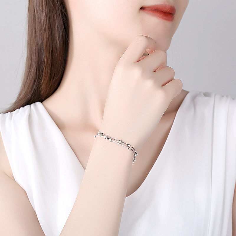 Lắc Tay Bạc S925 Nữ Thiết Kế Ngôi Sao Cá Tính Trẻ Trung HTT007_thumbnail_3