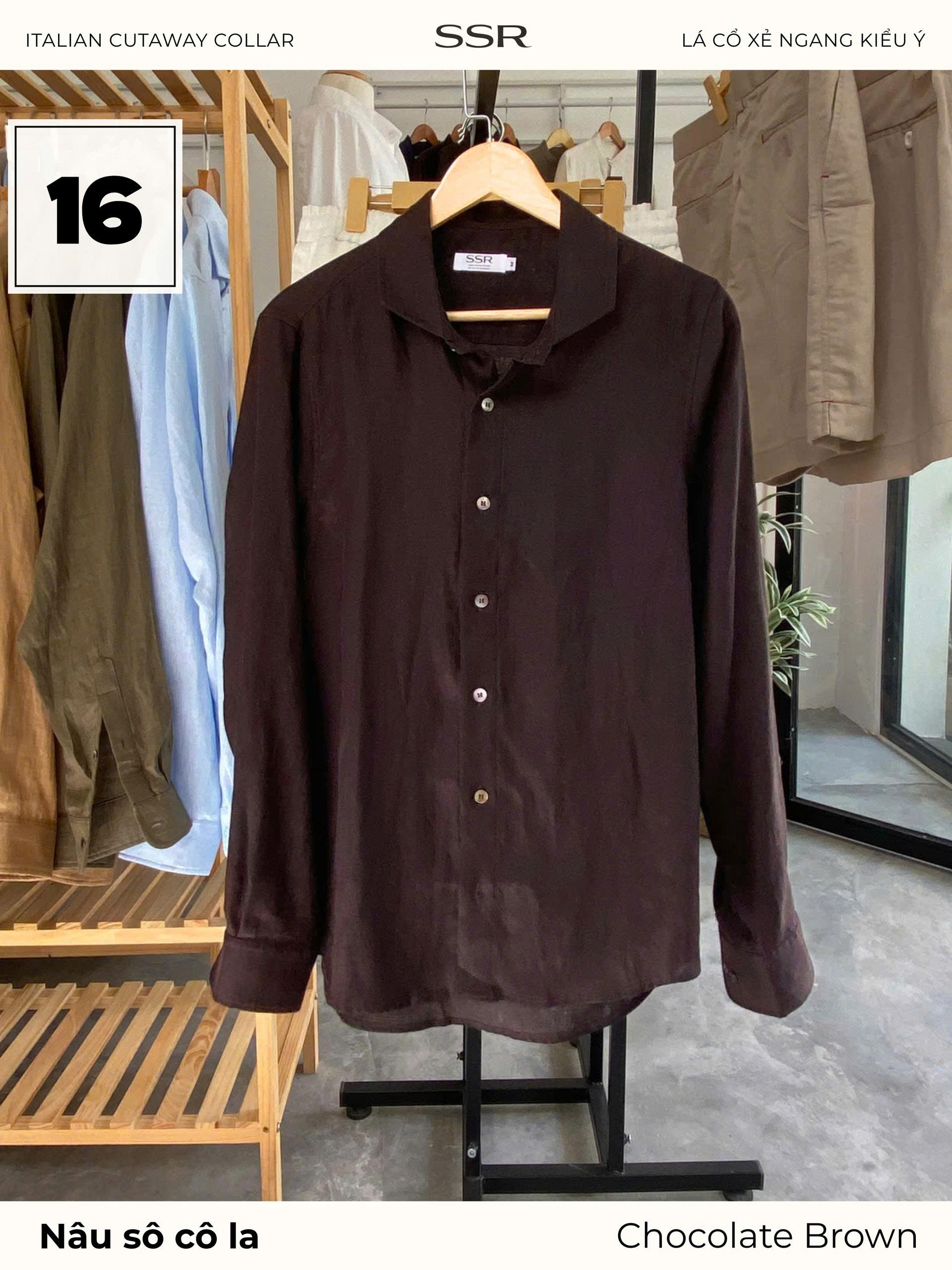 SSR - SƠ MI TAY DÀI - CỔ Ý CUTAWAY - Vạt Bầu - 100% LINEN_thumbnail_9