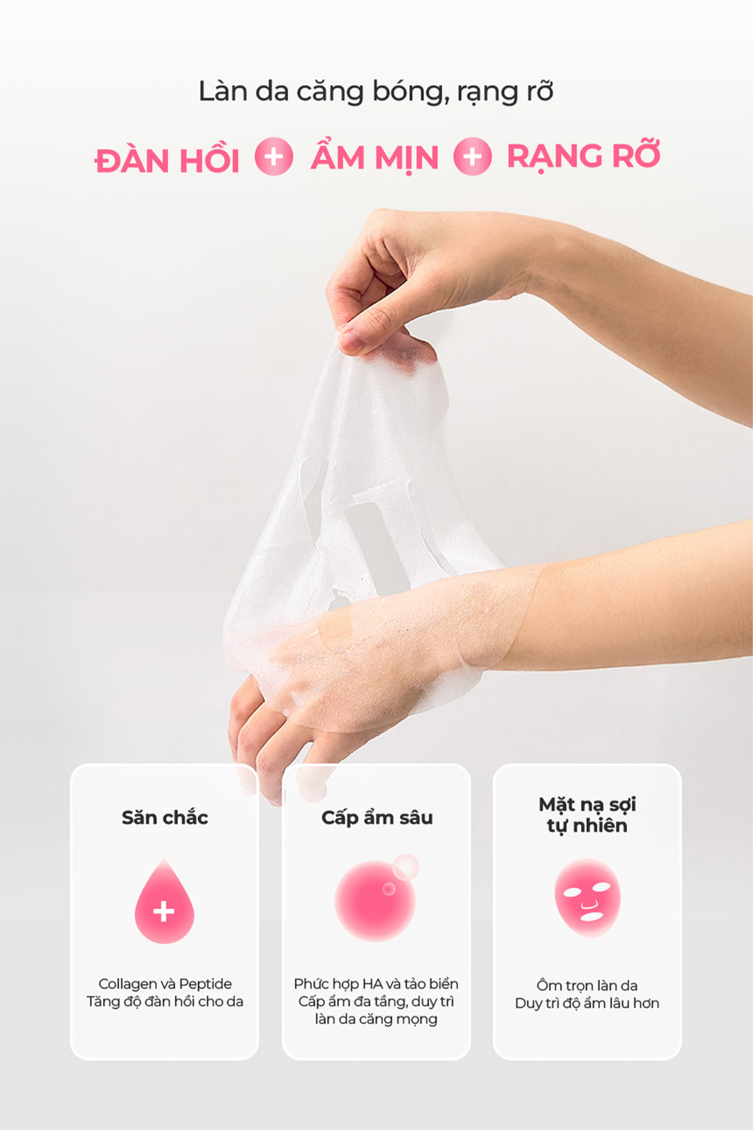Mặt nạ chống lão hóa, tăng đàn hồi, giúp da săn chắc Elravie Hyaluronic Collagen Mask