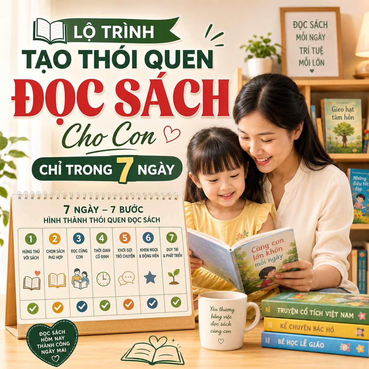 Lộ Trình Tạo Thói Quen Đọc Sách Cho Con Chỉ Trong 7 Ngày