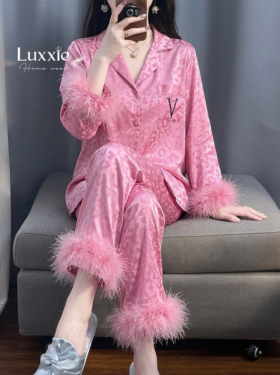 N140 Pijama lụa báo lông vũ sang trọng_thumbnail_5