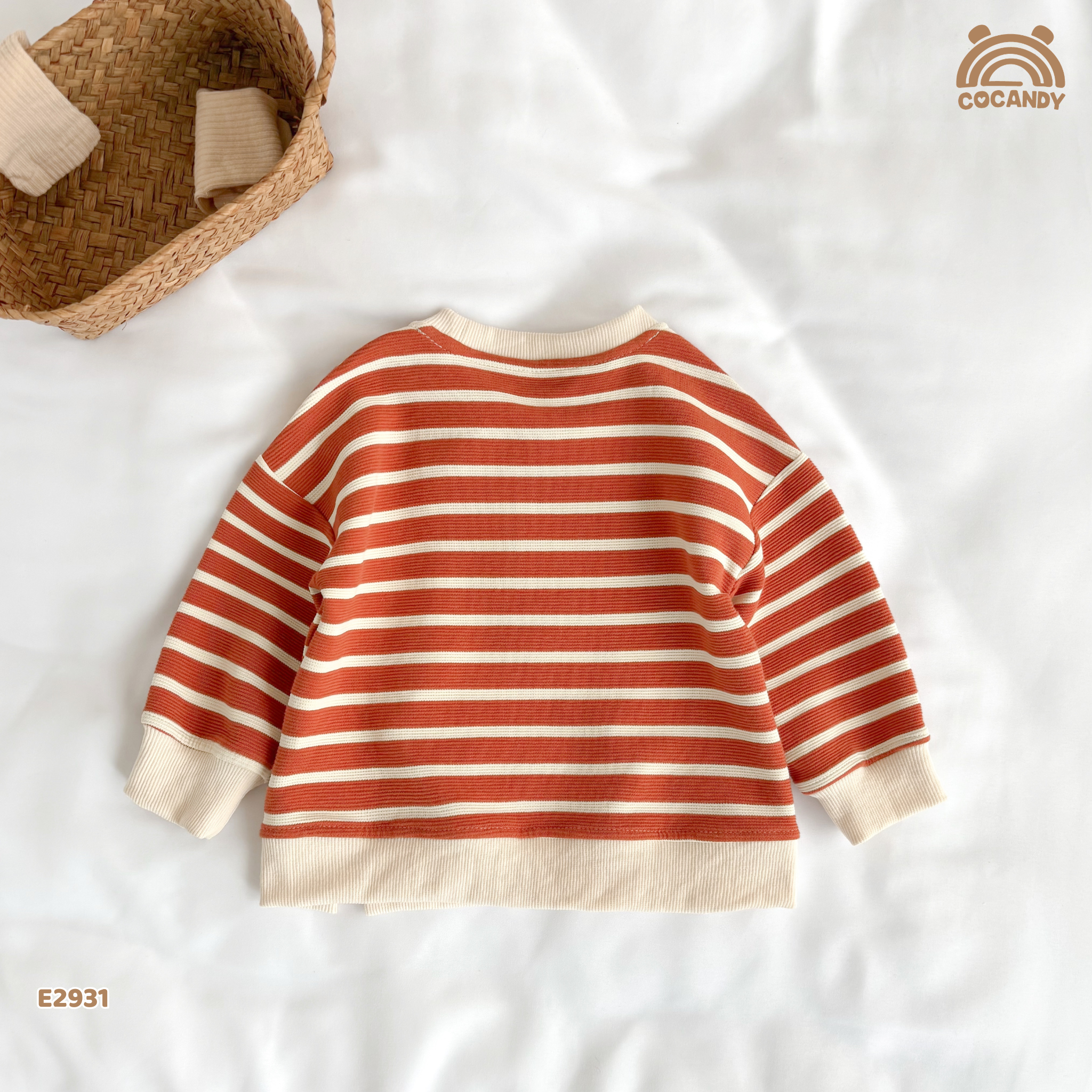Áo dài nỉ kẻ CAM BE form sweater_thumbnail_4