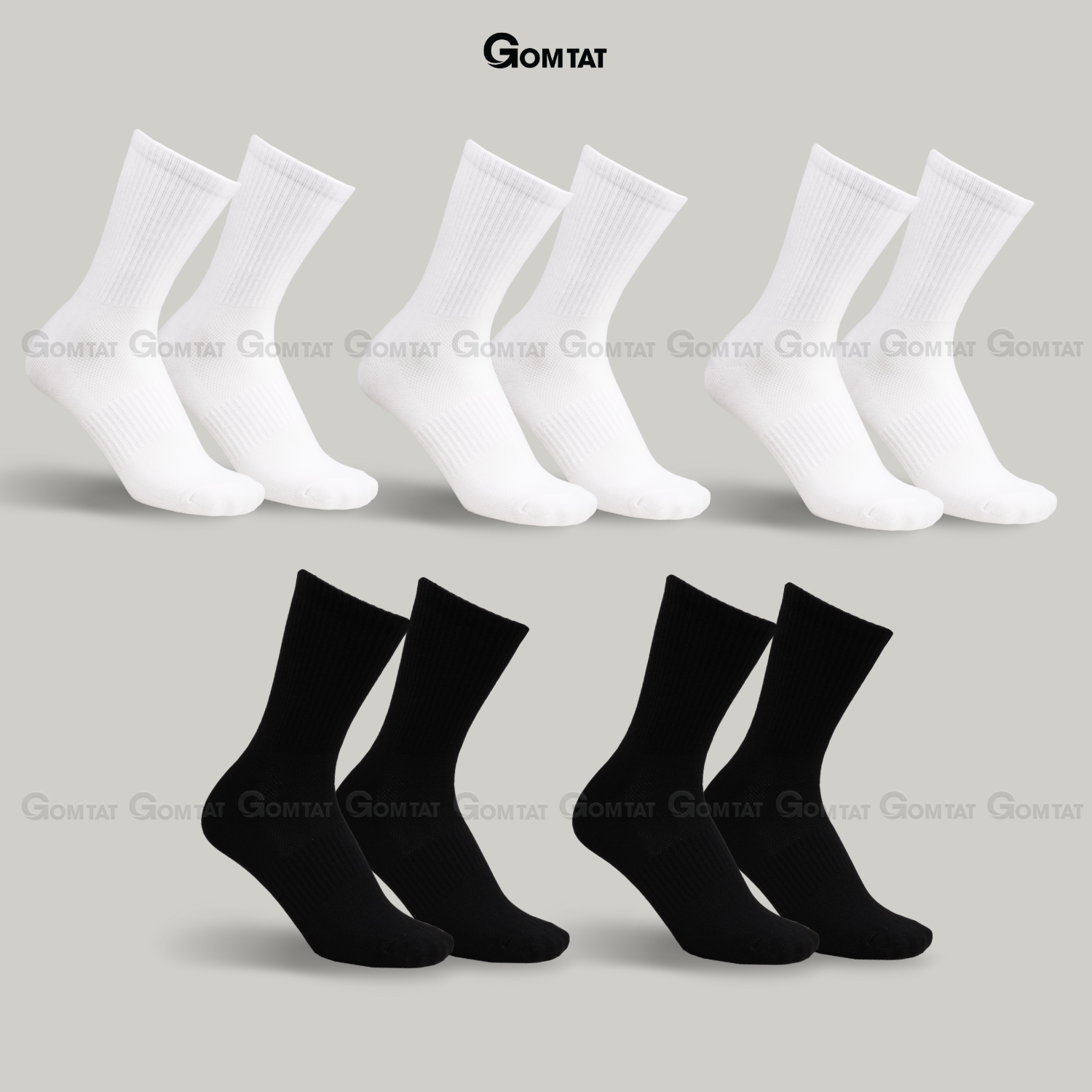 Combo tất nam nữ cổ cao GOMTAT thoáng khí, vớ trơn chất cotton khử mùi êm chân - PRI-2505_thumbnail_0