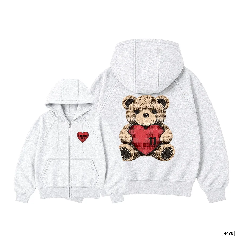 Áo hoodie zip Miucho form rộng basic nỉ 2 da Hàn Quốc 4478_thumbnail_8