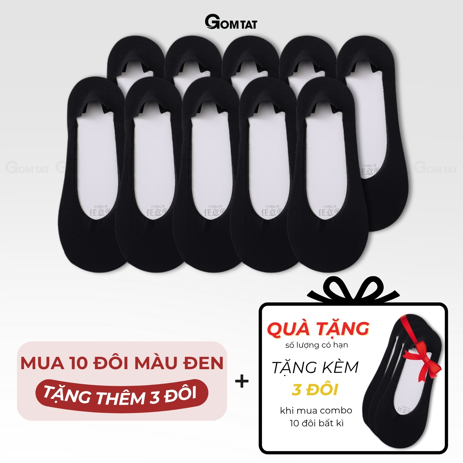 Combo tất đi giày lười nữ GOMTAT, có đệm silicon chống tuột gót, chất liệu cotton êm chân - KOL-1302_thumbnail_17
