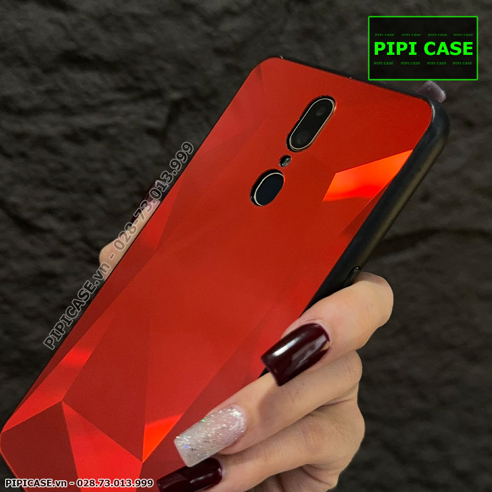 Ốp Lưng Oppo F11 Pro - Kim Cương 6D - Đỏ_thumbnail_3