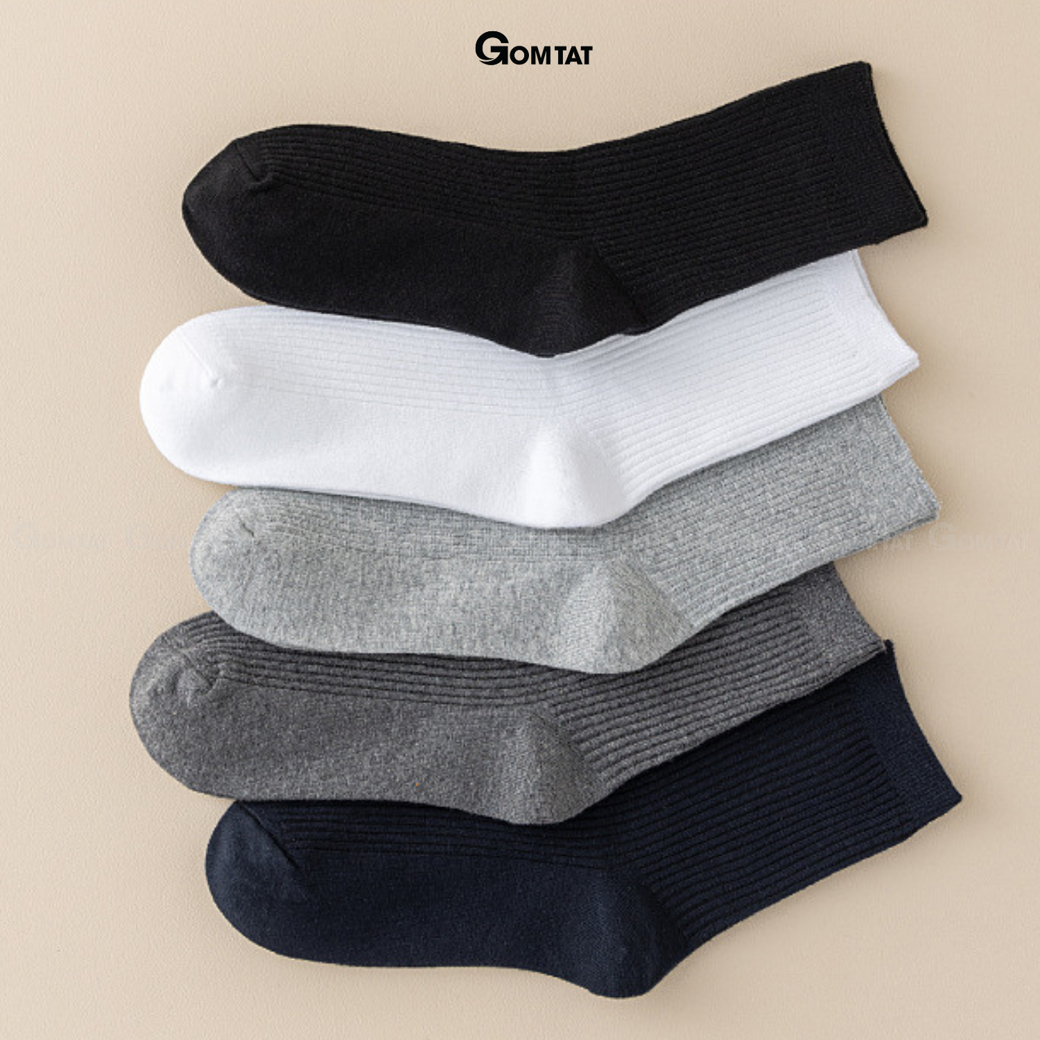 Combo tất vớ cổ cao nam nữ GOMTAT trơn gân tâm, chất liệu cotton cao cấp, khử mùi - MIA-2001_thumbnail_6