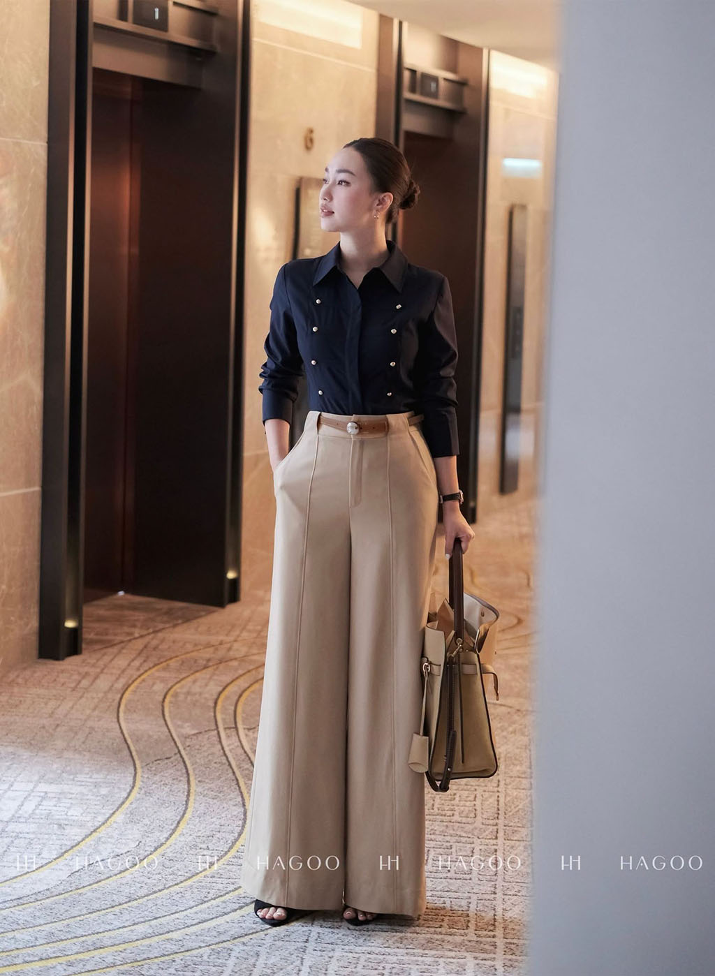 Áo sơ mi tay dài nẹp kiểu HAGOO_thumbnail_6