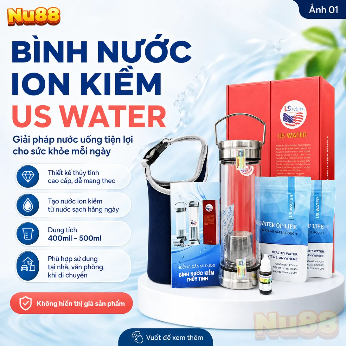 Bình Nước Ion Kiềm Us Water