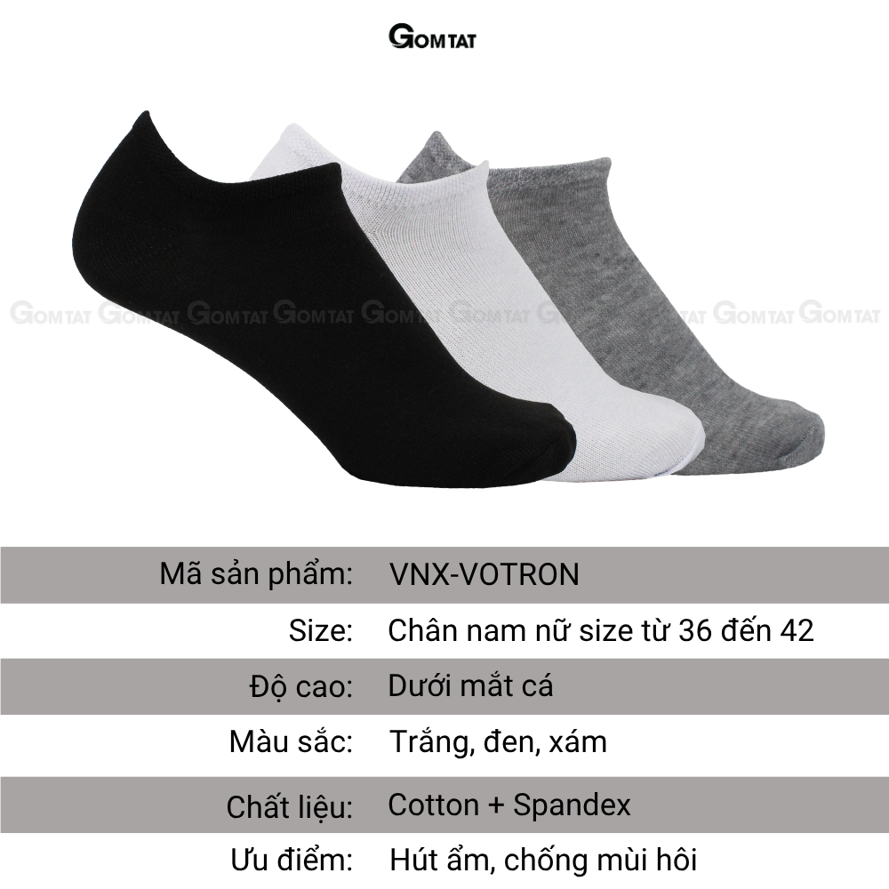 Tất cổ ngắn nam nữ GOMTAT trơn mềm mịn thoáng khí - VOTRON-VNXK_thumbnail_6