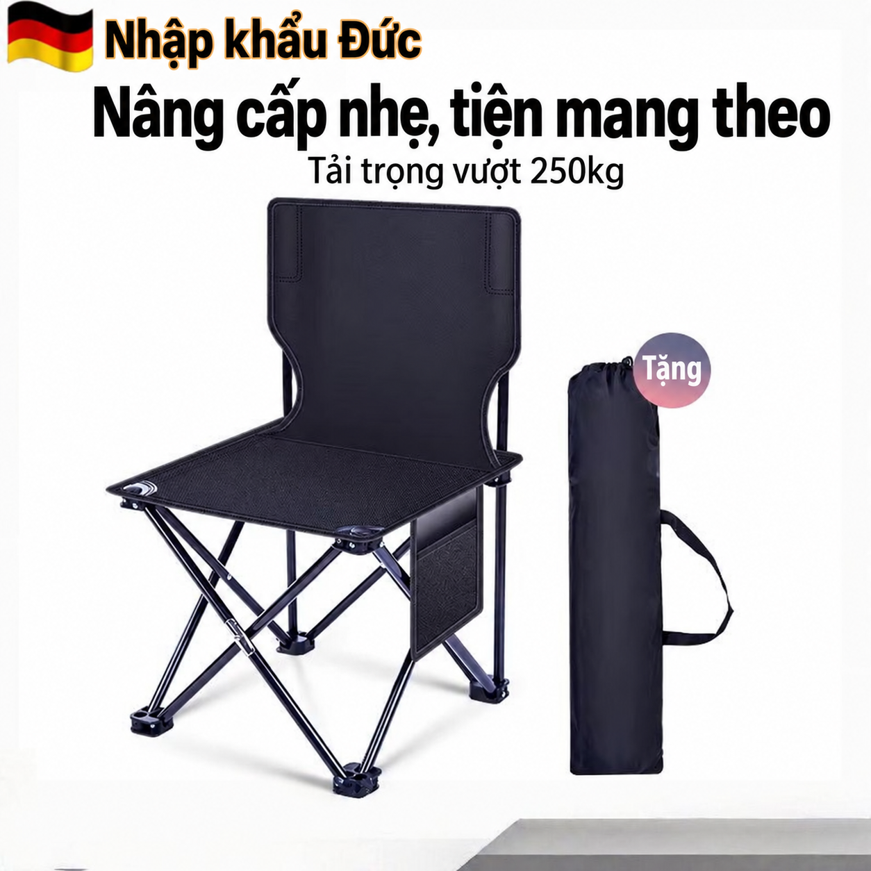 Ghế Gấp Câu Cá YUEBU Cỡ Siêu Đại – Tựa Lưng Cao, Gấp Gọn, Có Túi Hông, Kèm Túi Đựng_thumbnail_2