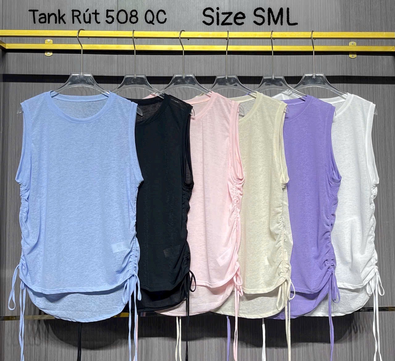 Áo Tanktop Thể Thao Nữ Ba Lỗ Rút Dây Form Rộng Vải Lưới Mè Thoáng Khí Thấm Hút Nhanh Khô_thumbnail_2