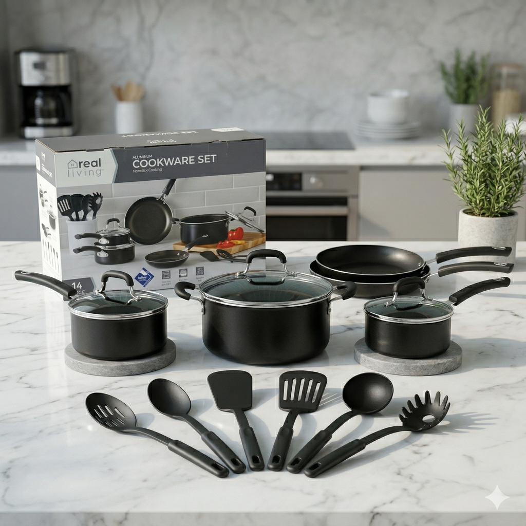 Bộ Nồi Chảo Chống Dính Real Living 14 Món Cao Cấp