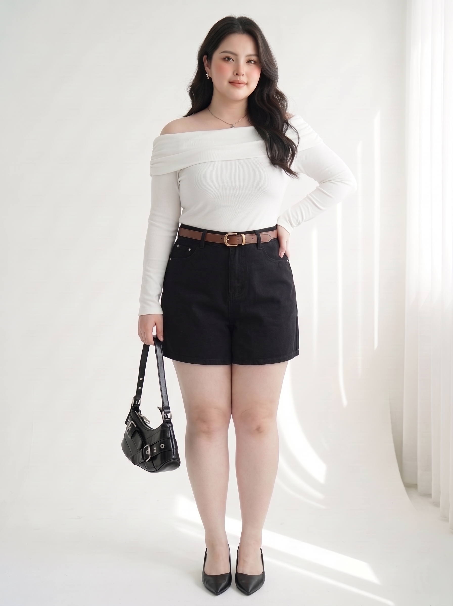 Quần Short Jean Ngố Trơn Bigsize Dài 40 Gọn Đùi Dễ Phối - Trắng - Vừa 55-90kg - T-QSJ4022_thumbnail_3