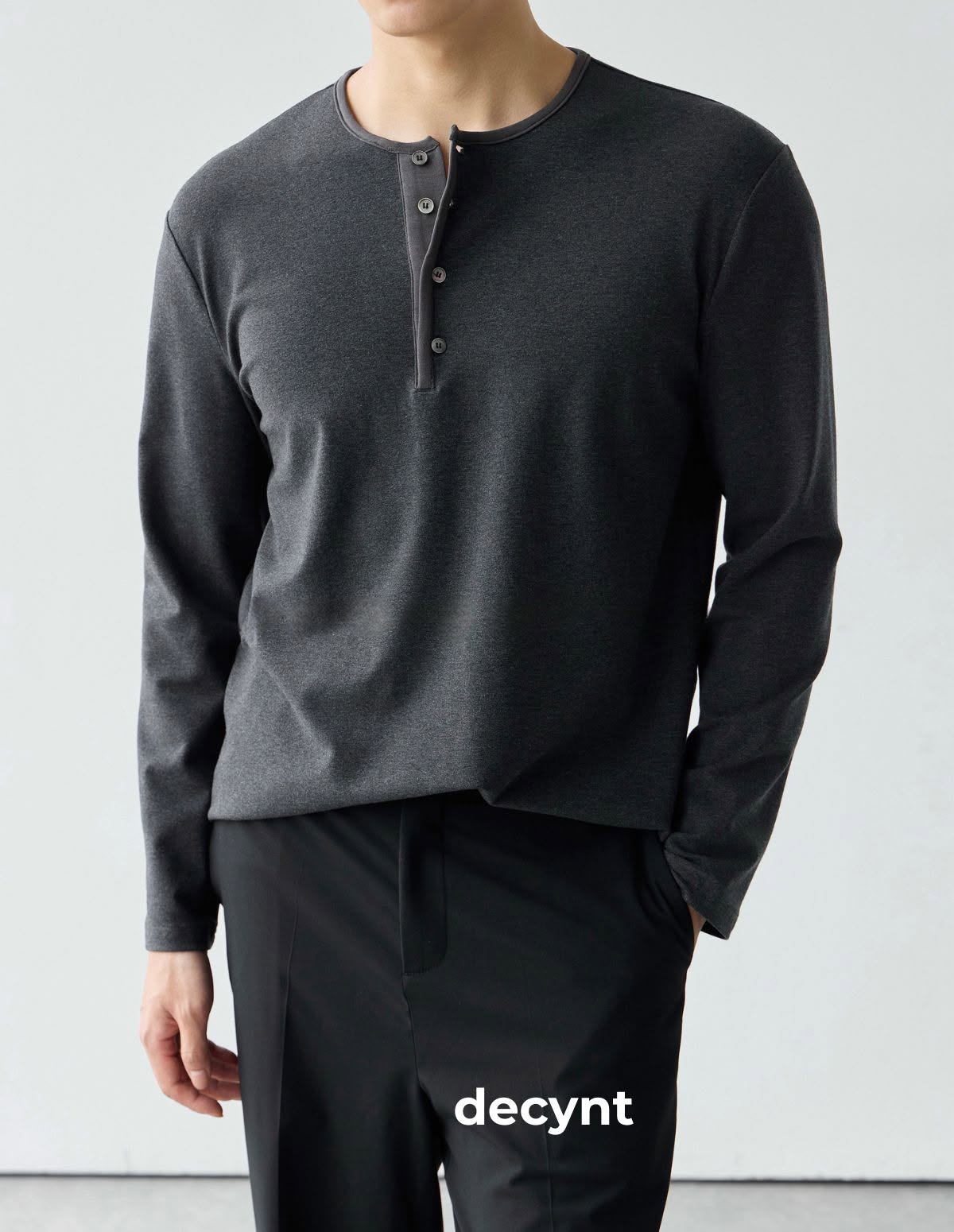 LONG-SLEEVE T-SHIRT HENLEY decynt 01